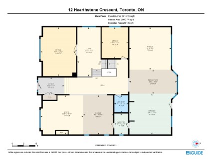 Color-coded 2D Floor Plan