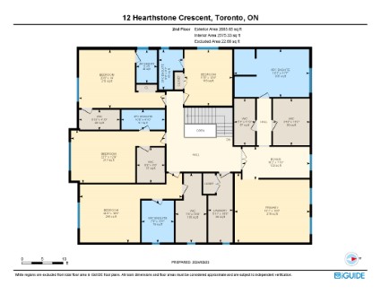Color-coded 2D Floor Plan