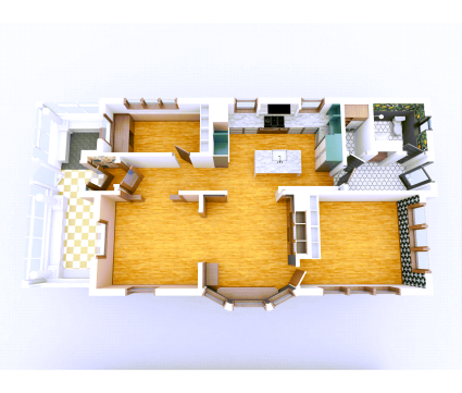Color-coded 3D Floor Plan