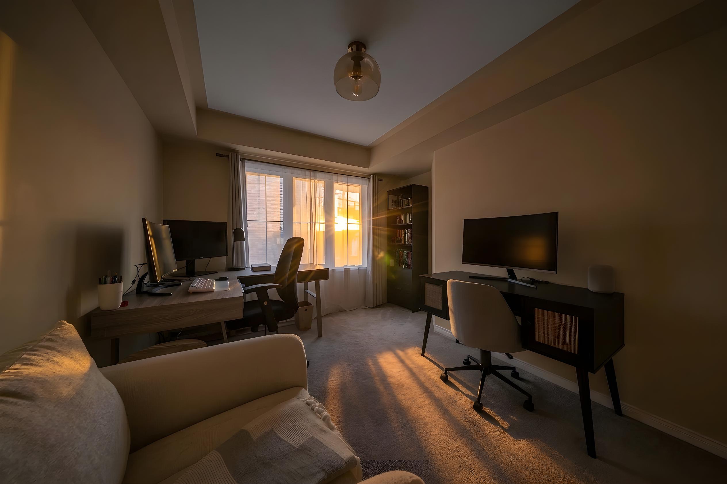 Interior Twilight - Bedroom and Office