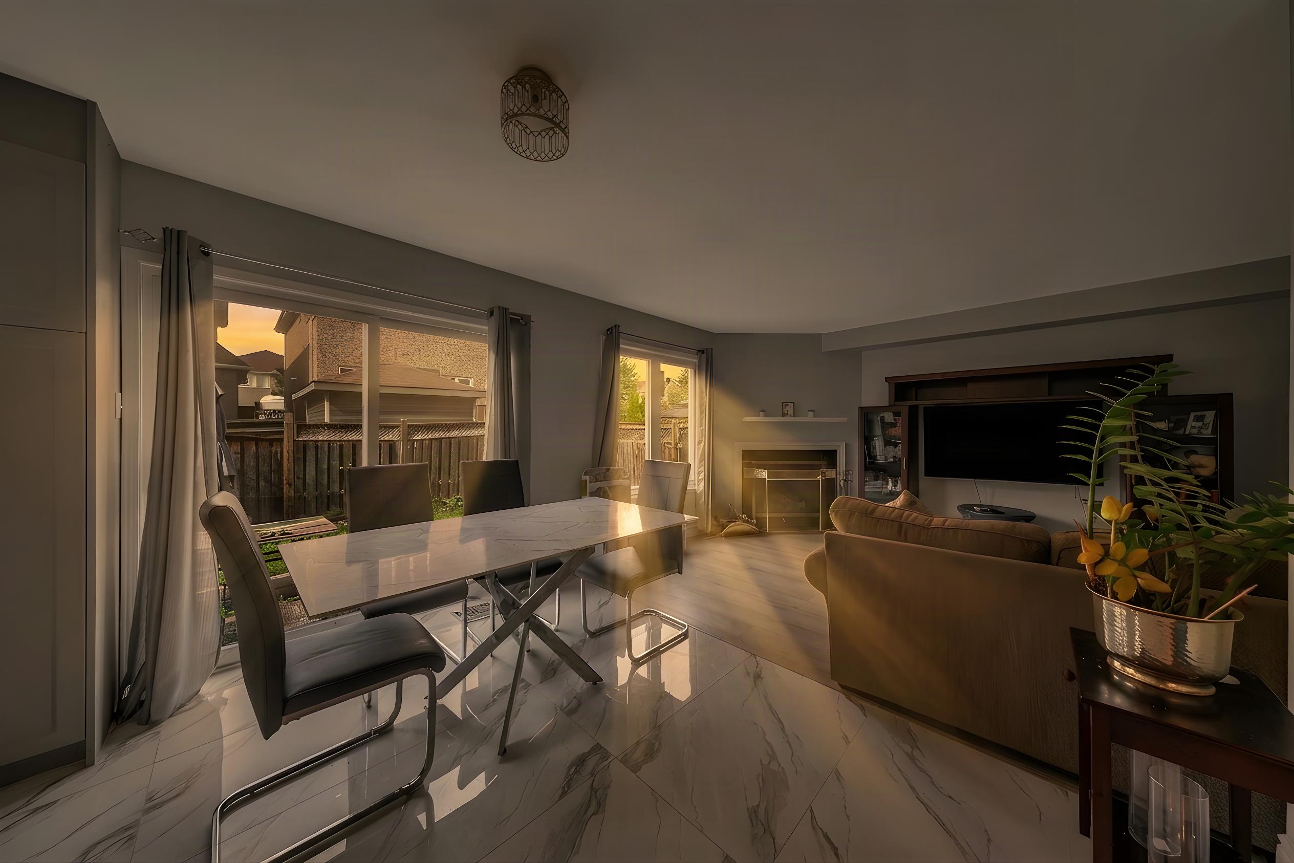 Interior Twilight - Dining and Window View