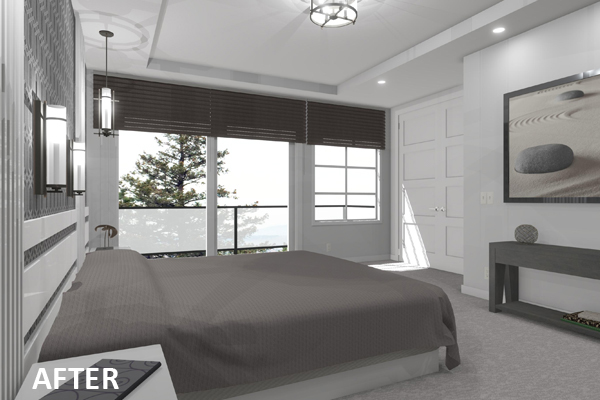 Bedroom after virtual renovation