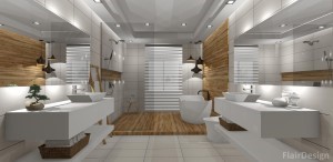 Master Ensuite White and Wood